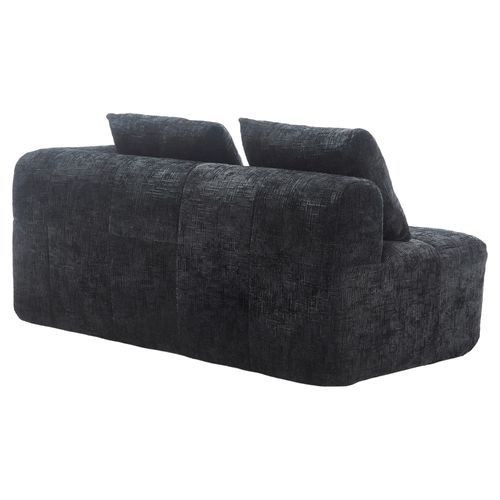 Méridienne Moderne 2 Places 158 X 90 X 60 Cm, 2 Coussin, noir