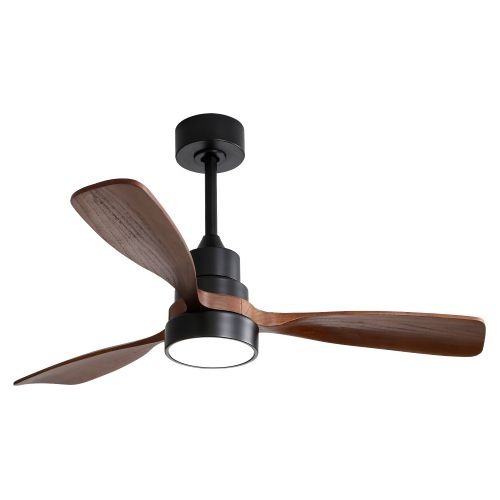 Ventilateur De Plafond 48" (122 Cm), 3 Pales En Bois, Moteur Dc, Silencieux, Télécommande