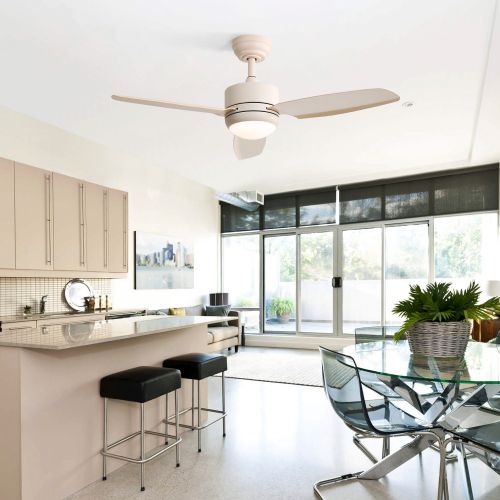 Ventilateur De Plafond 46"(117 Cm) Avec Lumière LED, 3 Pales Abs, Moteur Dc 6 Vitesses, Télécommande