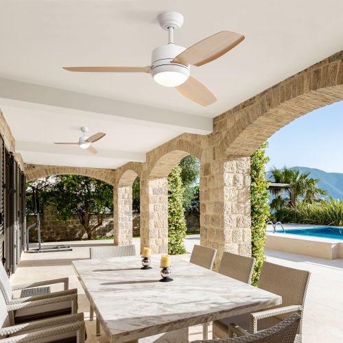 Ventilateur De Plafond 46" (117 Cm) Avec LED, 3 Pales En Abs, Moteur Dc 6 Vitesses, Télécommande