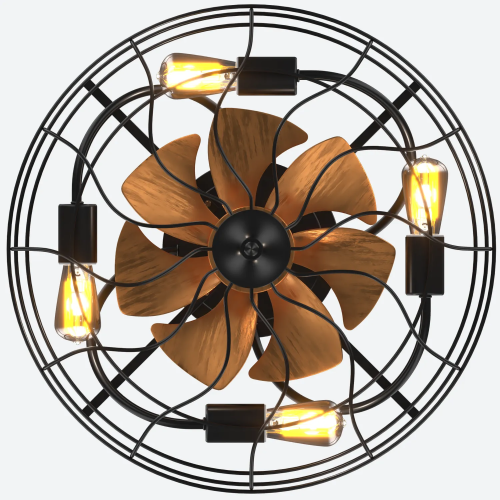 Ventilateur De Plafond 20" (51 Cm) Avec LED, 7 Pales En Abs, Moteur Dc 6 Vitesses, Télécommande