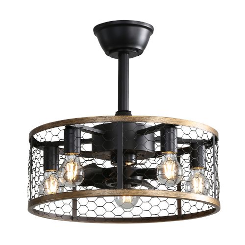 Ventilateur De Plafond 20" Dc (50 Cm) Avec Éclairage, 7 Pales En Abs, Télécommande, Noir