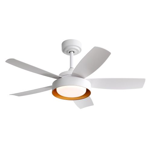 Ventilateur De Plafond 42" (106 Cm) Avec LED, 6 Vitesses, Télécommande, Moteur Dc Réversible, Blanc