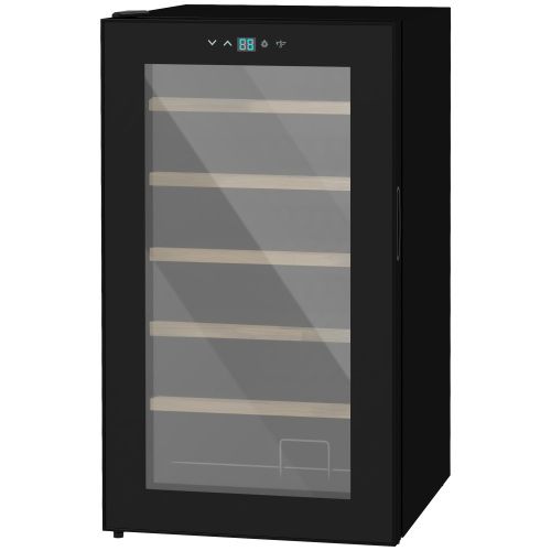 Cave à Vin, Capacité 24 Bouteilles, Température Réglable De 5 à 20°c, Éclairage LED, Noir