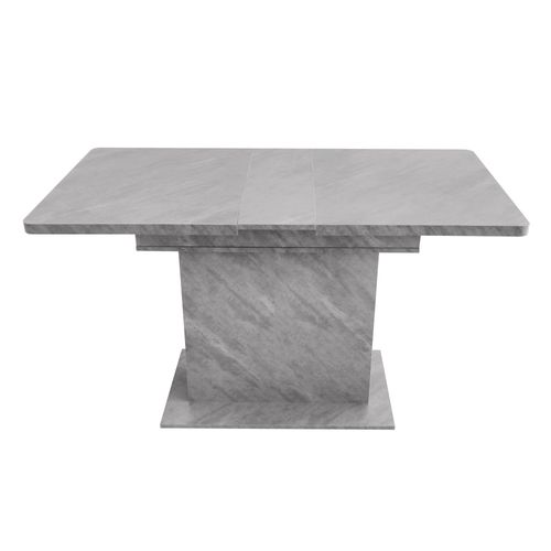 Table à Manger Extensible Rectangle, Gris, Avec Rangement, 4 Étagères, 130×70×75cm