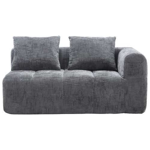 Méridienne Canapé Gris, Avec Sac De Rangement, 2 Coussin, Tissu Chenille, 158×90×60cm