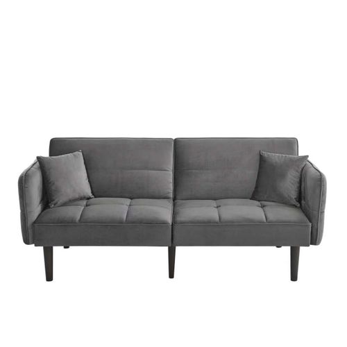 Canapé Convertible 2 Places 176x78x76cm, Canapé-lit Modulable Deux En Un, Gris Rustique
