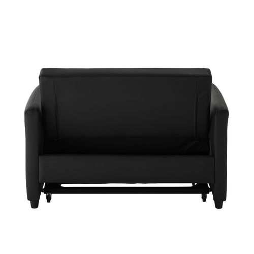 Canapé Double Pliant 122x154x82,5cm, 2 Coussins, Dossier Réglable 3 Positions, Noir Antique