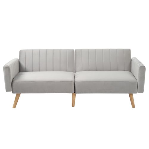 Canapé Deux Places Moderne 178x75x68cm, Dossier Rabattable Trois Positions, Gris Rustique