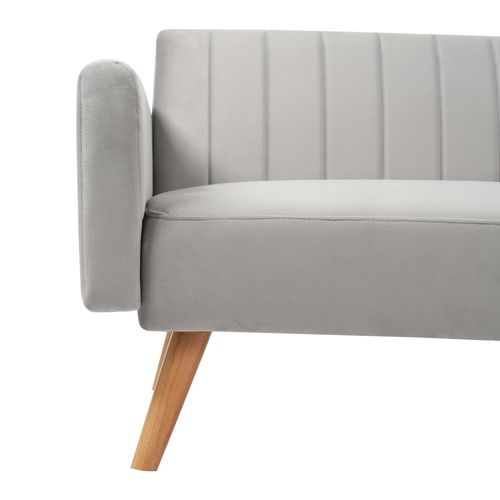 Canapé Deux Places Moderne 178x75x68cm, Dossier Rabattable Trois Positions, Gris Rustique