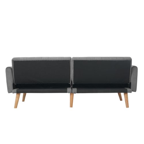 Canapé Deux Places Moderne 178x75x68cm, Dossier Rabattable Trois Positions, Gris Foncé Antique