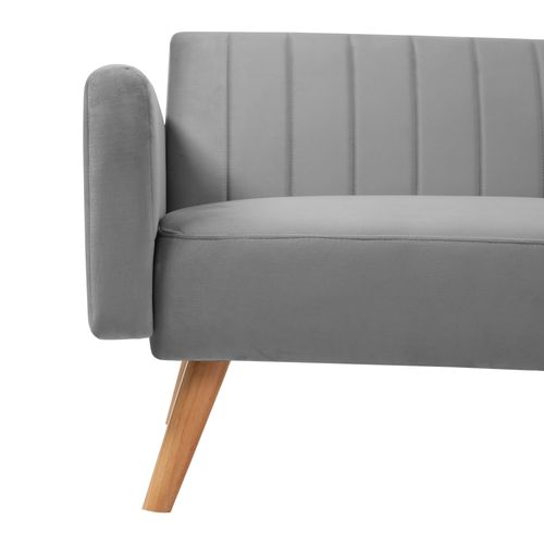 Canapé Deux Places Moderne 178x75x68cm, Dossier Rabattable Trois Positions, Gris Foncé Antique