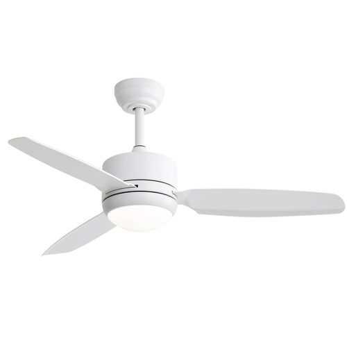Ventilateur Plafond 46" LED 3 Pales En Abs, Moteur à Courant Continu à 6 Vitesses,lames Blanches