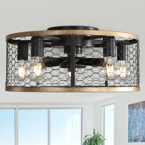 Ventilateur De Plafond Industriel à Cage 20'',avec 7 Pales En Abs,télécommande,moteur Cc Réversible