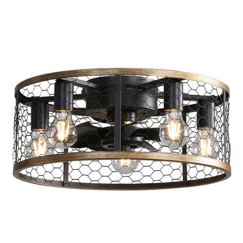 Ventilateur De Plafond Industriel à Cage 20'',avec 7 Pales En Abs,télécommande,moteur Cc Réversible