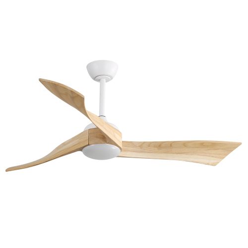 Ventilateur Plafond 52",lumière Du Ventilateur,avec Télécommande à 6 Vitesses Et Pales Bois