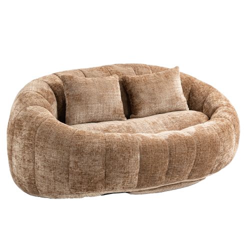 Fauteuil Fixe Poire 144,93 X 95 X 62,99 Cm, Chenille, Marron
