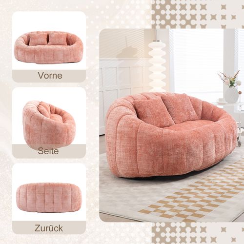 Fauteuil Poire 144,93 X 95 X 62,99 Cm, 2 Coussins, Rose