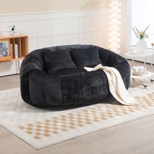 Fauteuil Fixe Poire 144,93 X 95 X 62,99 Cm, Chenille, Noir