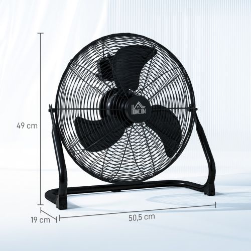 Ventilateur De Table, 3 Vitesses, Angle Réglable à 120°, Métal, Noir