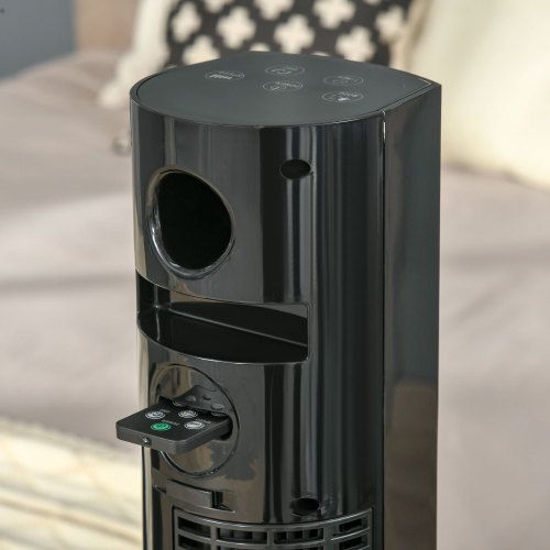 Ventilateur Colonne Avec Ventilation D'aromathérapie, Minuterie, Oscillation à 70°, Noir