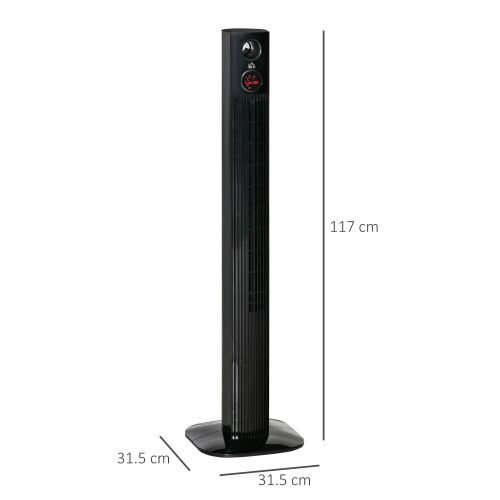 Ventilateur Colonne Avec Ventilation D'aromathérapie, Minuterie, Oscillation à 70°, Noir
