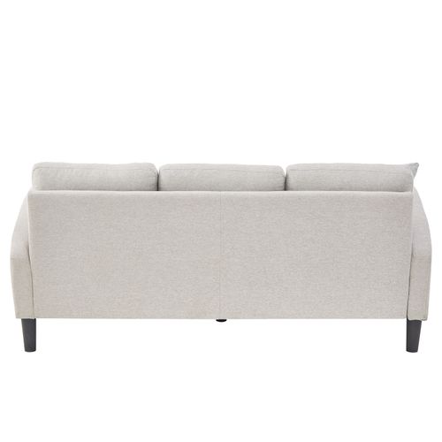 Canapé Angle Fixe 3 Places 166 X 118 X 77 Cm, Design Modulable, Coton Et Lin, Gris beige