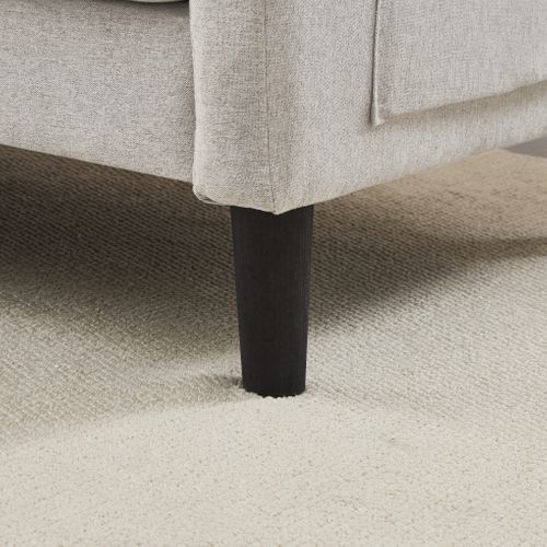 Canapé Angle Fixe 3 Places 166 X 118 X 77 Cm, Design Modulable, Coton Et Lin, Gris beige