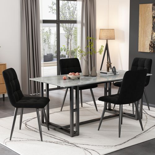 Lot De 4 Chaises Design Noires - D’occasion Mais Fonctionnelles, Style Moderne (marque Conforama)