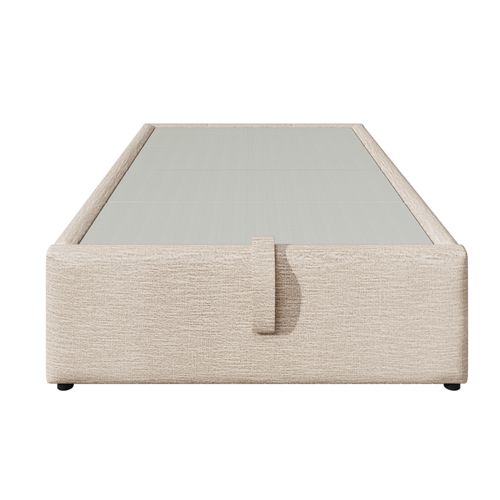 Lit Coffre Enfant 90x190cm, Lit Simple Avec USB,type-c Et Sommier, Lin, Beige Et Naturel