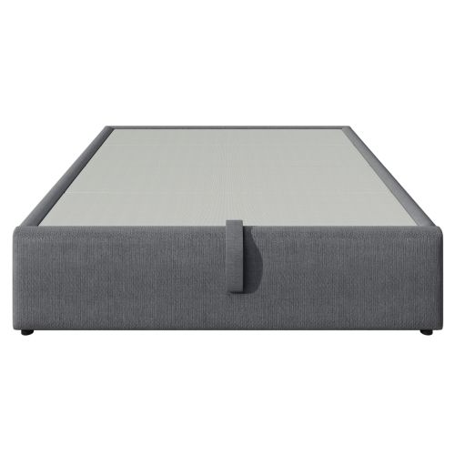 Lit Coffre Adulte 160x200cm, Lit Double Avec USB/type-c Et Sommier, Coton, Gris