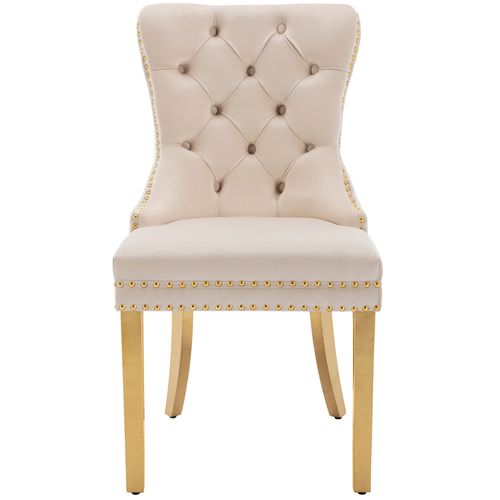 Lot De 2 Chaise De Salle à Manger En Velours, Beige