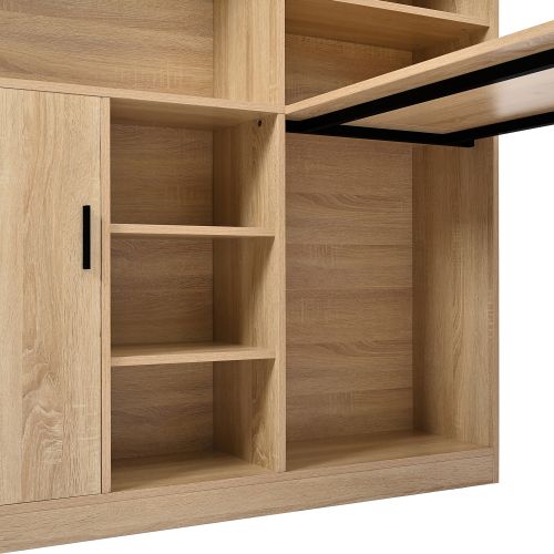 Bureau Droit Avec Bibliothèque, Naturel