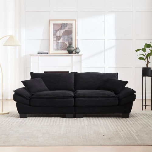 Canapé 2 Places, Avec Une Couette, Noir, Moderne Et Simple, Pour Salon, Chambre, Bureau