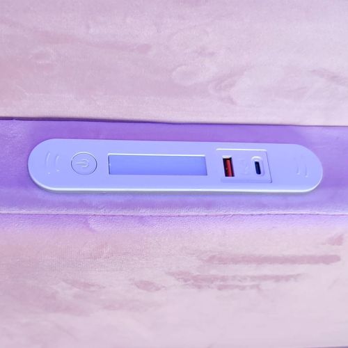 Lit Coffre Enfant 90x200cm, Tête De Lit Avec Niche LED Et USB, Velours, Rose