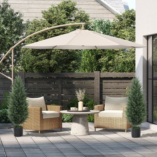 Lot De 2 Plantes Artificielles Arbre Cyprès 90cm Avec Pot