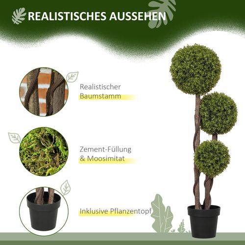 Plante Artificielle Arbre Buis 115cm Avec Pot Stable