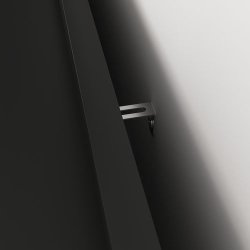 Buffet 90x40x80cm, 1 Porte Bleue, 2 Tiroirs Blancs, 2 Niches, Mdf, Noir