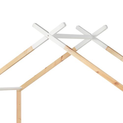 Lit Cabane Enfant 90x200cm En Pin Blanc Avec 2 Tiroirs De Rangement Er Sommier