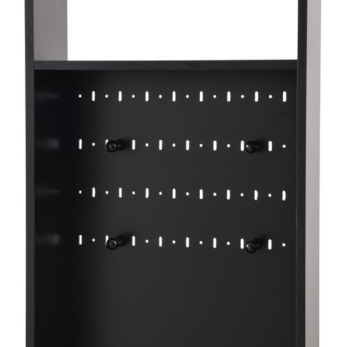 Vestiaire D’entrée Noir Avec Banc, 3 Tiroirs, Patères, Étagère – H.180cm