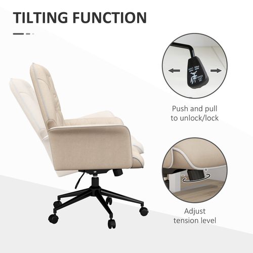 Fauteuil De Bureau Beige 66×69×90 Cm, Mousse