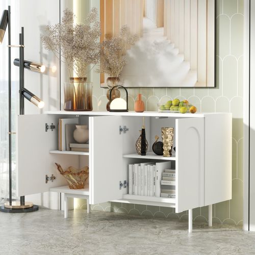 Buffet  Avec 4 Portes En MDF - Blanc