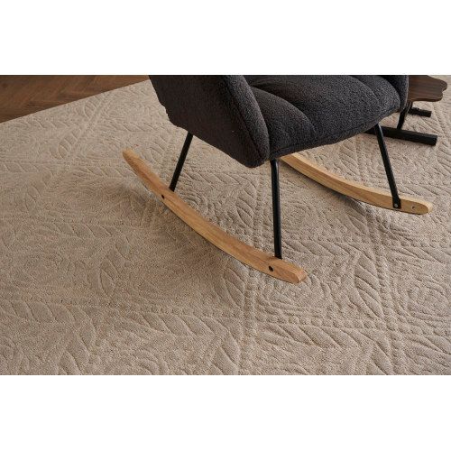 Rocking Chair, Fauteuil à Bascule En Tissu Teddy, Siège Rembourré, Gris Foncé