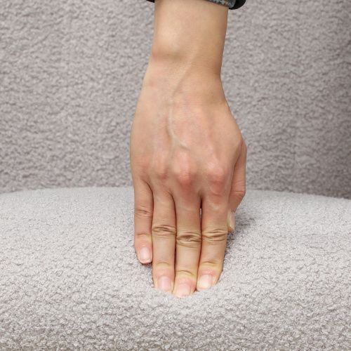 Rocking Chair, Fauteuil à Bascule En Tissu Teddy Avec Accoudoirs, Patins En Bois, Gris Clair