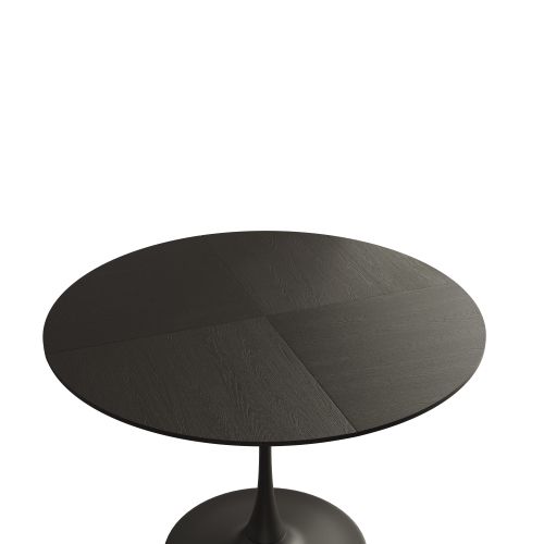 Table Basse Ronde Noire En Mdf, Cadre Métal, Table Basse Pour Salon