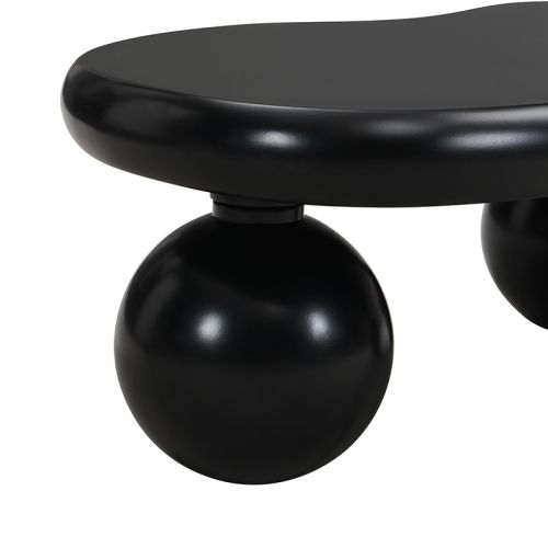 Table Basse En Forme De Nuage Avec Éclairage LED, Pieds Ronds, Noir