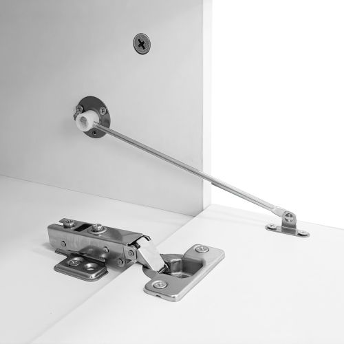 Table Basse De 100 Cm Avec Éclairage LED, Plateau En Verre, 1 Tiroir, Bordure Dorée, Blanc