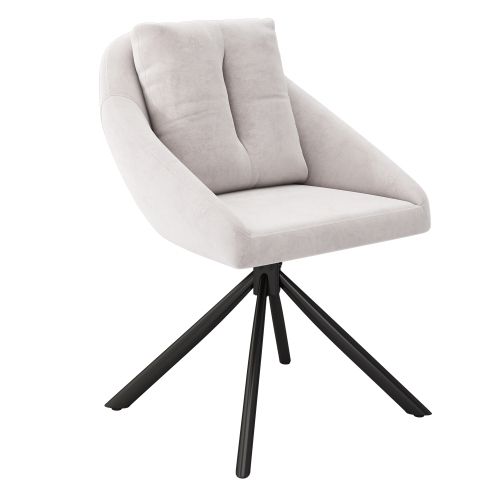 Chaise De Salle à Manger Pivotante En Velours Beige Avec Coussin, Pieds En Métal