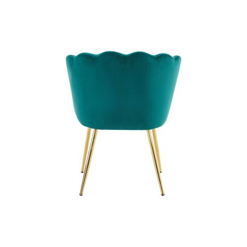 Lot De 6 Chaises De Salle à Manger En Velours Vert Avec Coussin Papillon, Pieds En Métal Doré