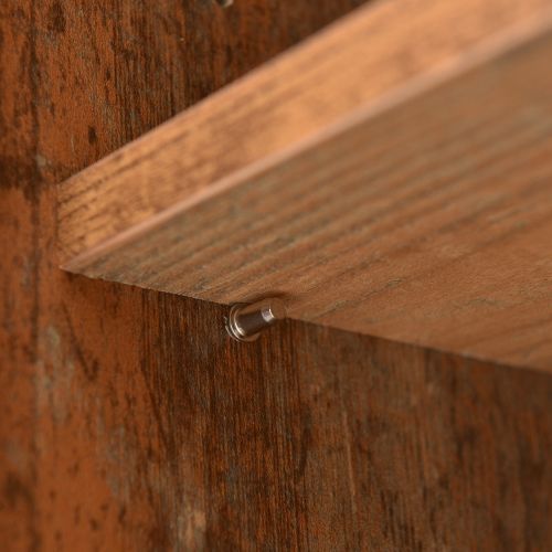 Buffet De Salon Avec 3 Tiroirs, 2 Portes, Pieds Et Poignées Noirs, Marron Vintage